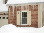 Icicles on Brick house