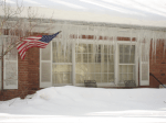 Icicles on Brick house